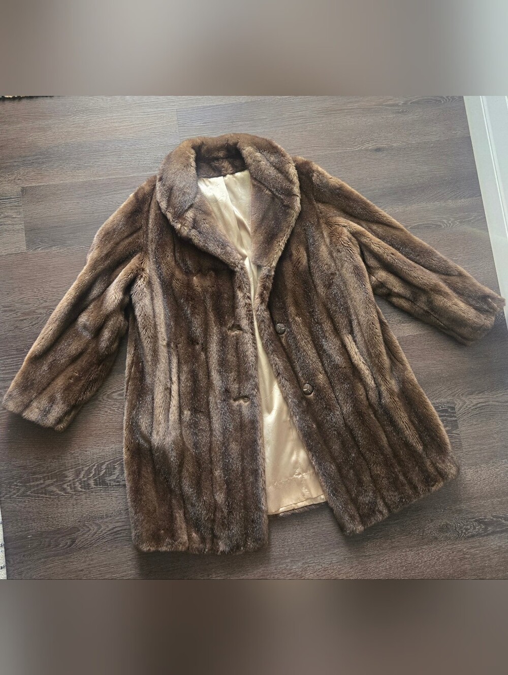 Vintage 70s Mincara by Russel Taylor Faux Mink Fur Car Coat – L